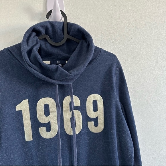 GAP turtle neck warmer HOODIE in  navy blue - Picture 3 of 5